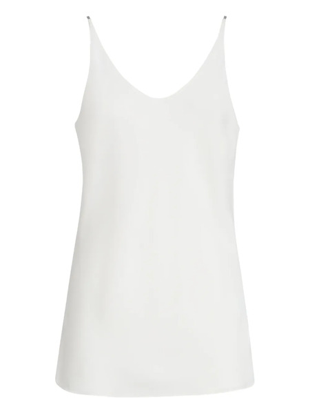  Brunello Cucinelli Silk Strap Top - White 