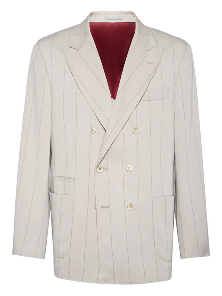  Brunello Cucinelli Silk-twill Blazer - Neutrals 