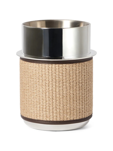  Brunello Cucinelli Silver-plated Steel And Techno Raffia Glacette - Neutrals 