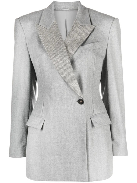  Brunello Cucinelli Single-breasted Button-fastening Blazer - Grey 