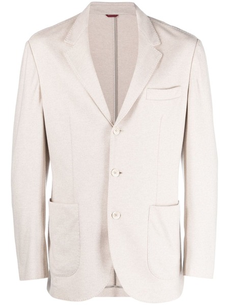  Brunello Cucinelli Single-breasted Cashmere Jersey Blazer - Neutrals 