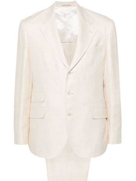  Brunello Cucinelli Single-breasted Linen-blend Suit - Neutrals 