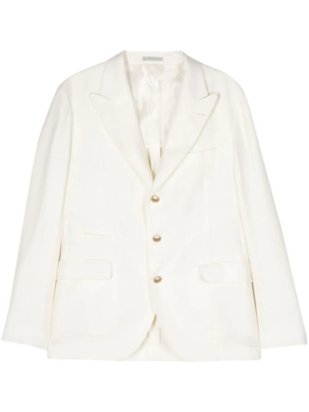  Brunello Cucinelli Single-breasted Twill Blazer - Neutrals 