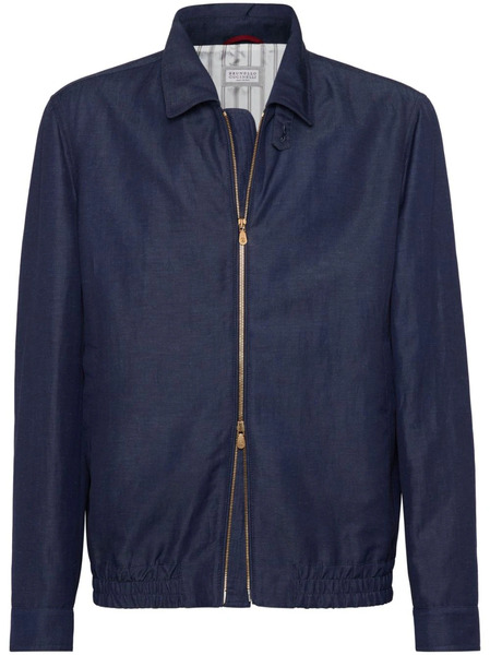  Brunello Cucinelli Spread-collar Bomber Jacket - Blue 