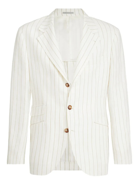  Brunello Cucinelli Striped Blazer - White 