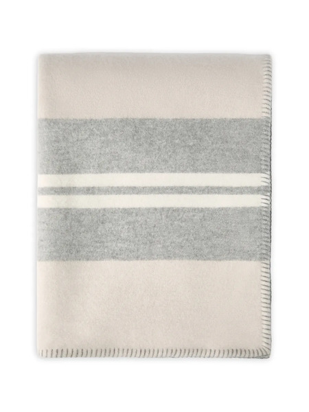 Brunello Cucinelli Striped Double-cloth Throw Blanket - Neutrals 