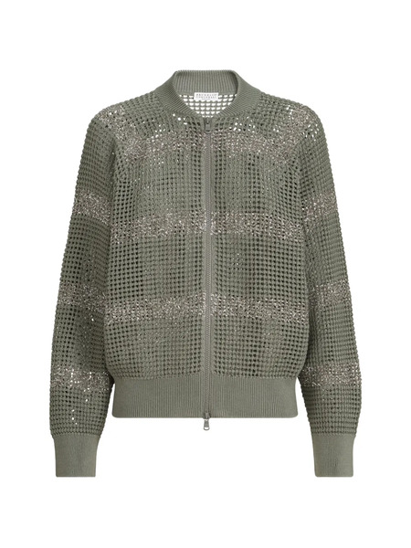  Brunello Cucinelli Striped Jacket - Green 
