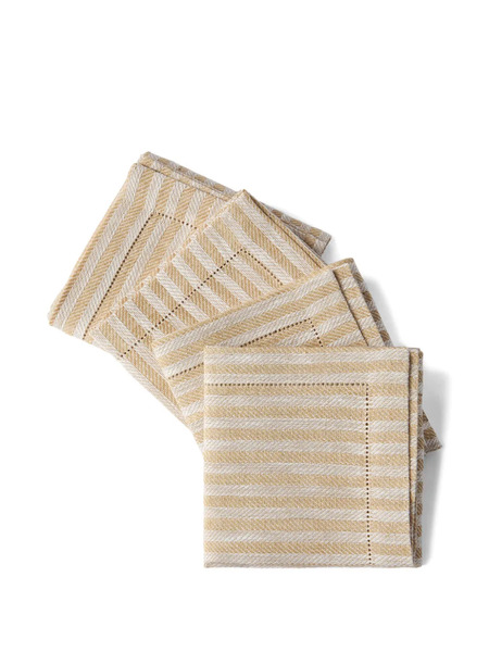  Brunello Cucinelli Striped Linen Napkins (pack Of Four) - Neutrals 