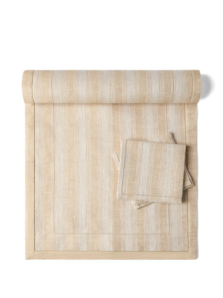  Brunello Cucinelli Striped Linen Runner Set - Neutrals 