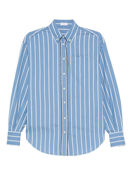  Brunello Cucinelli Striped Shirt - Blue 