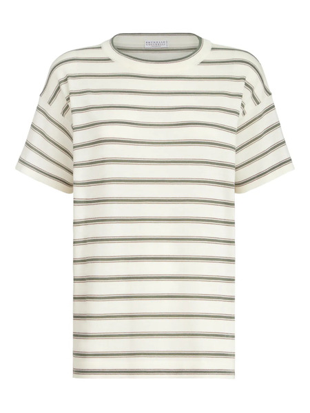  Brunello Cucinelli Striped T-shirt - Neutrals 