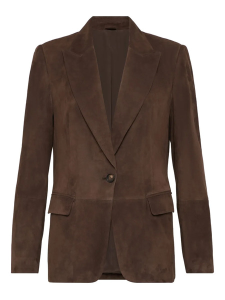  Brunello Cucinelli Suede Blazer - Brown 