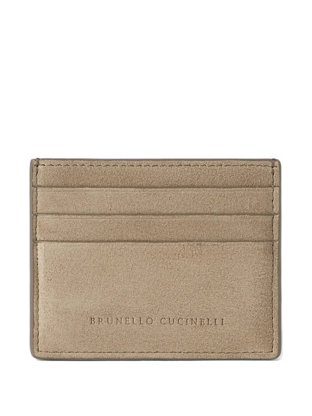  Brunello Cucinelli Suede Card Holder - Neutrals 