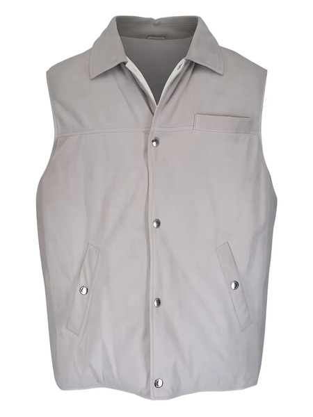  Brunello Cucinelli Suede Down Gilet - Neutrals 
