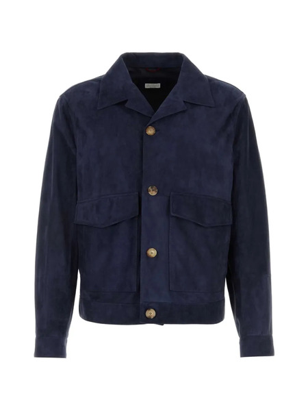  Brunello Cucinelli Suede Jacket - Blue 