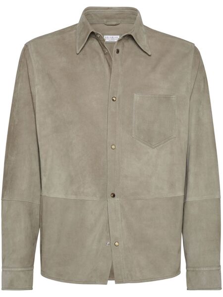  Brunello Cucinelli Suede Shirt - Neutrals 