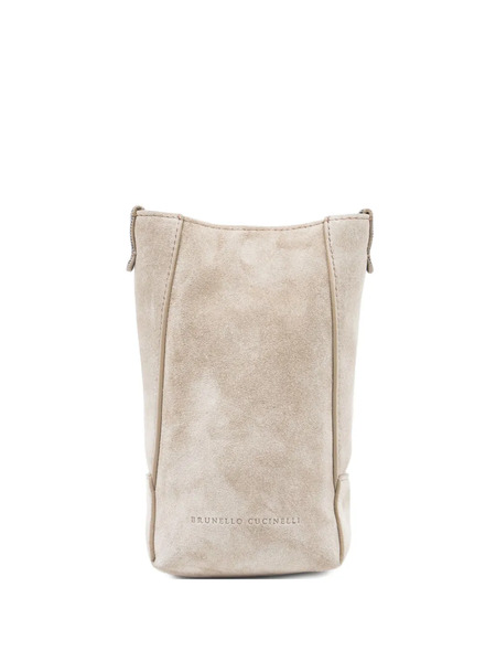  Brunello Cucinelli Suede Shoulder Bag - Neutrals 