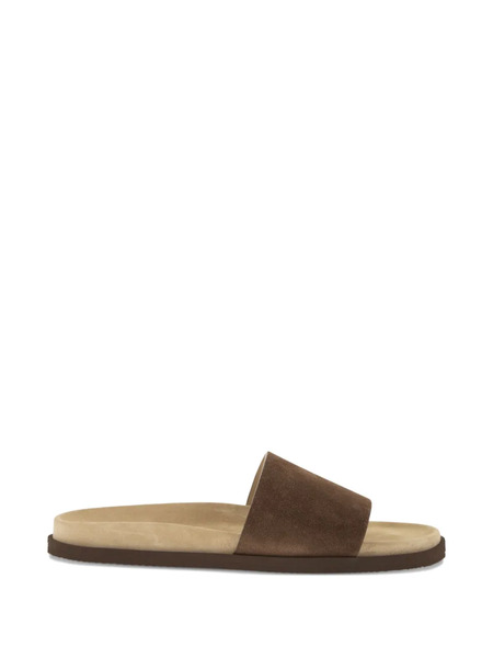  Brunello Cucinelli Suede-strap Flat Sandals - Brown 