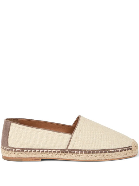  Brunello Cucinelli Suede-trim Raffia Espadrilles - Neutrals 