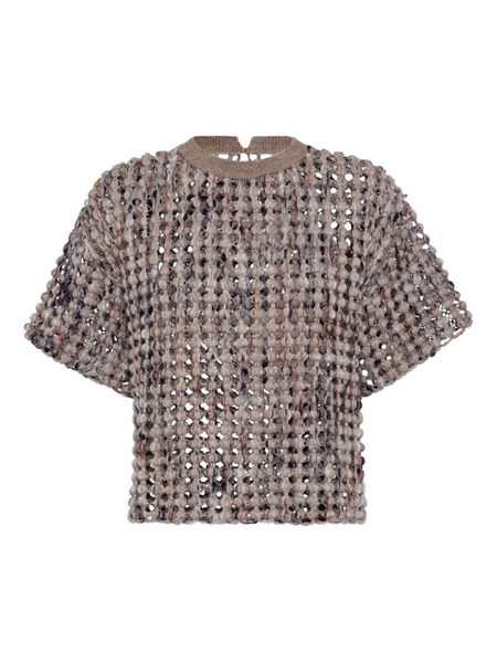  Brunello Cucinelli Textured Short-sleeve Top - Brown 