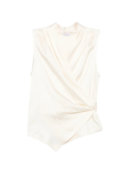  Brunello Cucinelli V-neck Sleeveless Top - Neutrals 