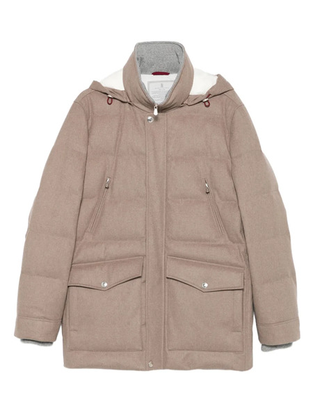  Brunello Cucinelli Wool Hooded Quilted Jacket - Neutrals 