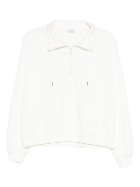  Brunello Cucinelli Zip-collar Sweatshirt - White 