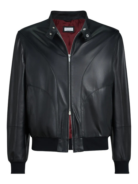  Brunello Cucinelli Zip-fastening Leather Jacket - Black 