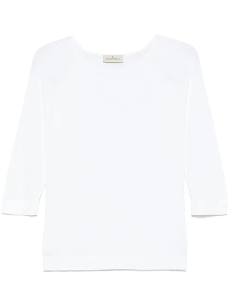  Bruno Manetti Fine-knit Top - White 