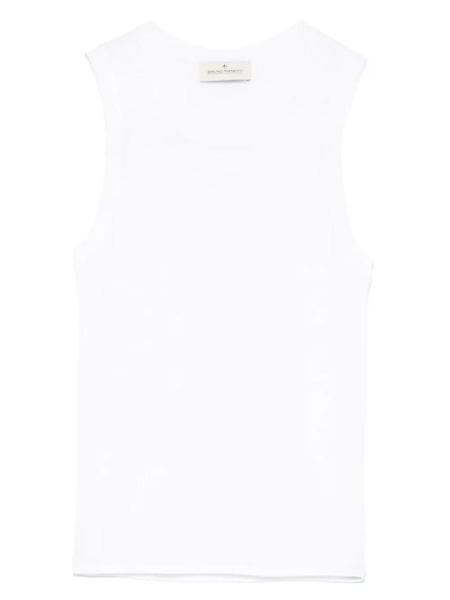 Bruno Manetti Fine-ribbed Top - White 