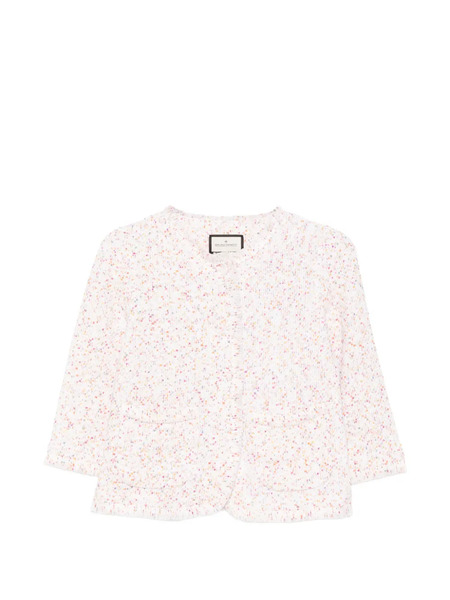  Bruno Manetti Popcorn Frayed Jacket - White 