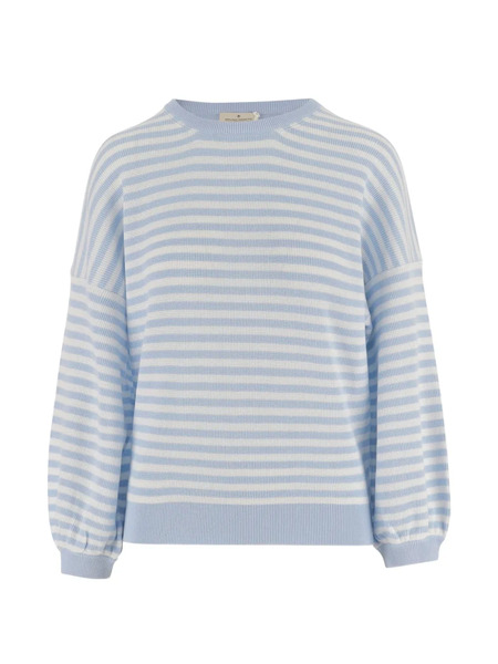  Bruno Manetti Striped Crew-neck Top - Blue 