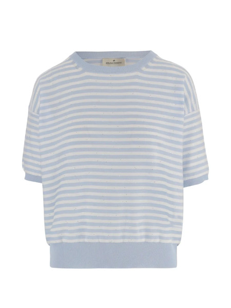  Bruno Manetti Striped-pattern Crew-neck Sweater - Blue 