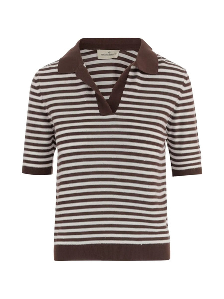  Bruno Manetti Striped T-shirt - Brown 