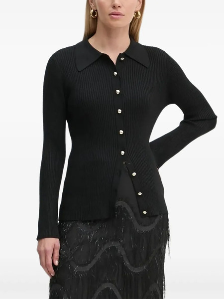  Bruuns Bazaar Anemonesbbseyra Ribbed-knit Button Cardigan - Black 