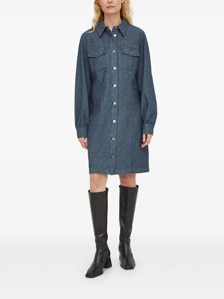  Bruuns Bazaar Collared Mini Shirt Dress - Blue 
