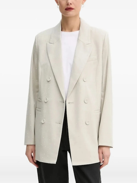  Bruuns Bazaar Embellished Double-breasted Blazer - Neutrals 