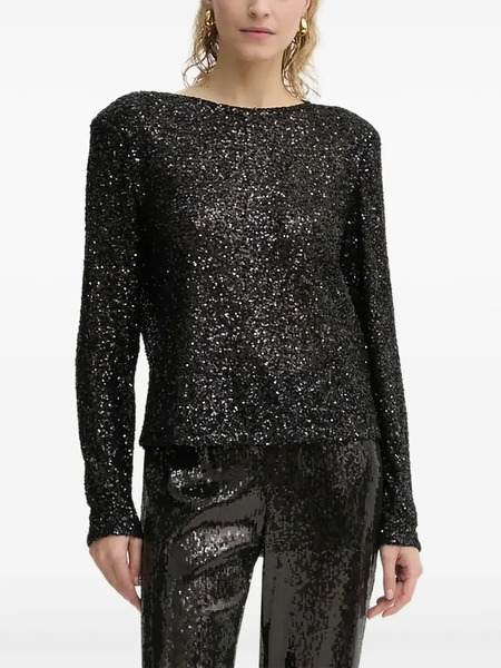 Bruuns Bazaar Embellished Long-sleeve Blouse - Black 