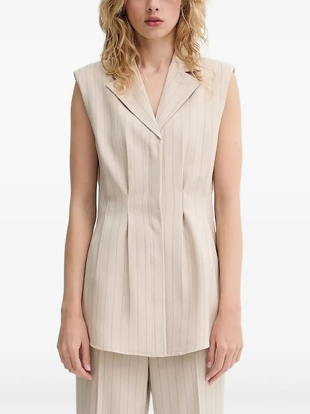  Bruuns Bazaar Pinstripe Sleeveless Waistcoat - Neutrals 