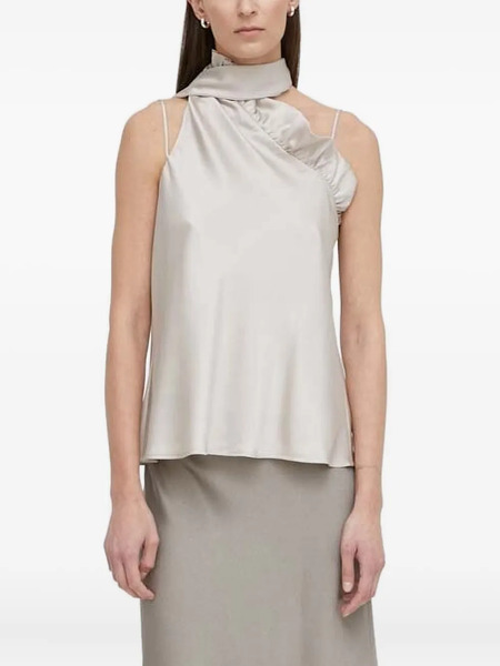  Bruuns Bazaar Ruffled Asymmetric-neck Blouse - Neutrals 