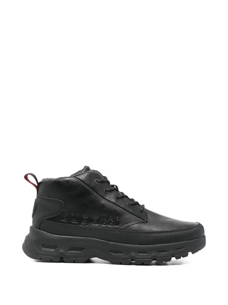 Bugatti Embossed Lace-up Booties - Black 