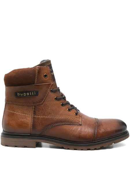  Bugatti Lace-up Panelled Booties - Brown 