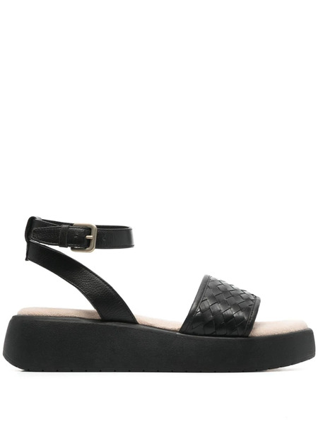  Bugatti 45mm Kya Interwoven Leather Sandals - Black 