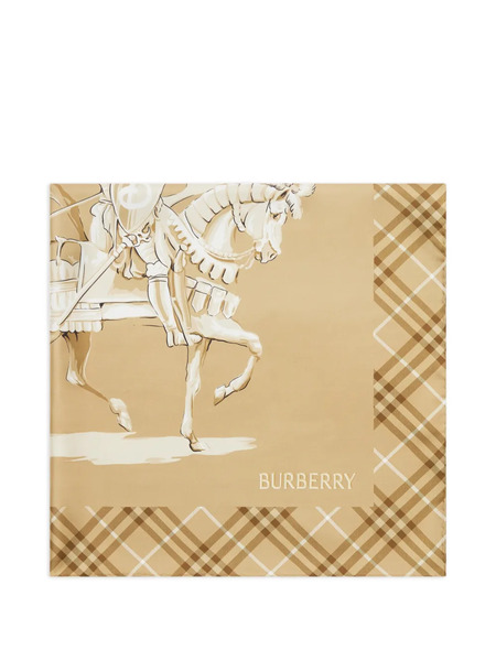  Burberry Archive Knight Silk Scarf - Neutrals 