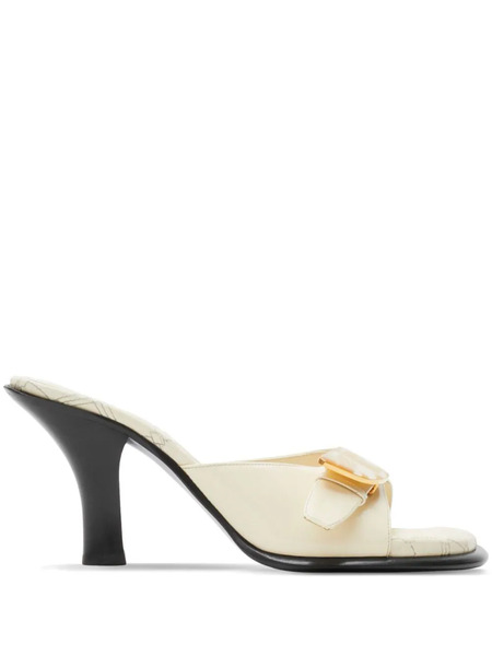  Burberry Bay Leather Mules - Neutrals 
