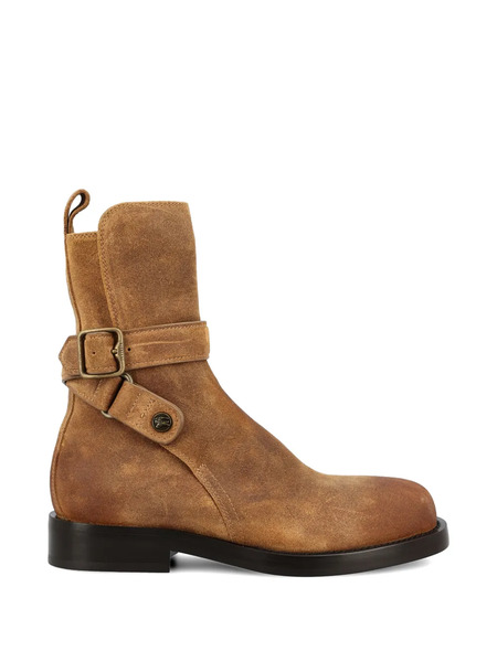  Burberry Buckle Strap Boots - Brown 