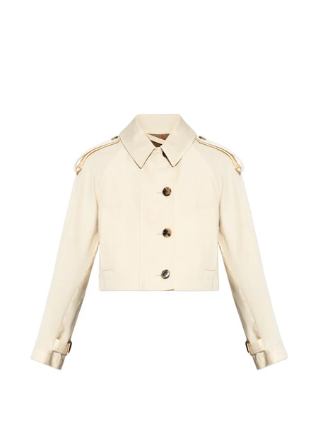  Burberry Button-fastening Crop Jacket - Neutrals 