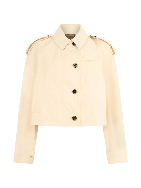  Burberry Buttoned Cropped Blazer - Neutrals 