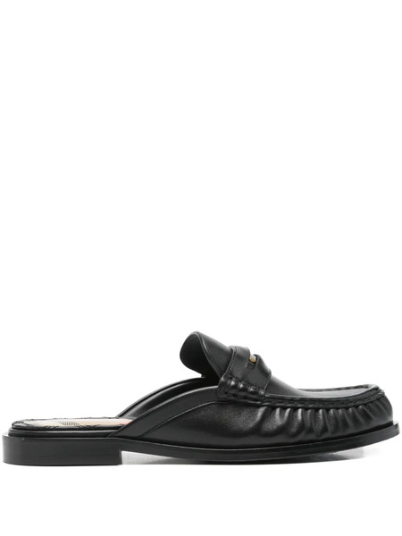 Burberry Cadet Leather Mules - Black 
