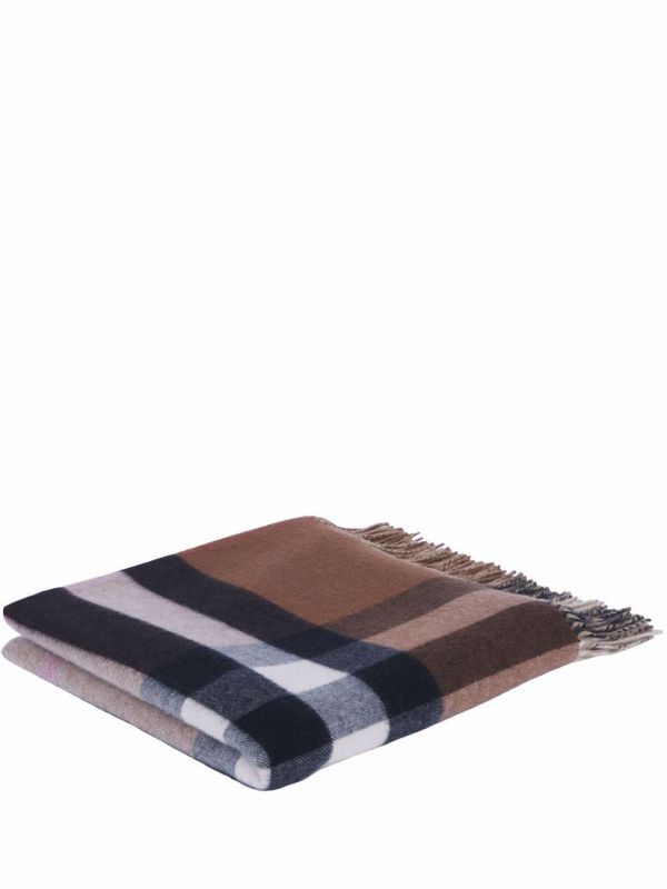  Burberry Check Cashmere Blanket - Brown 